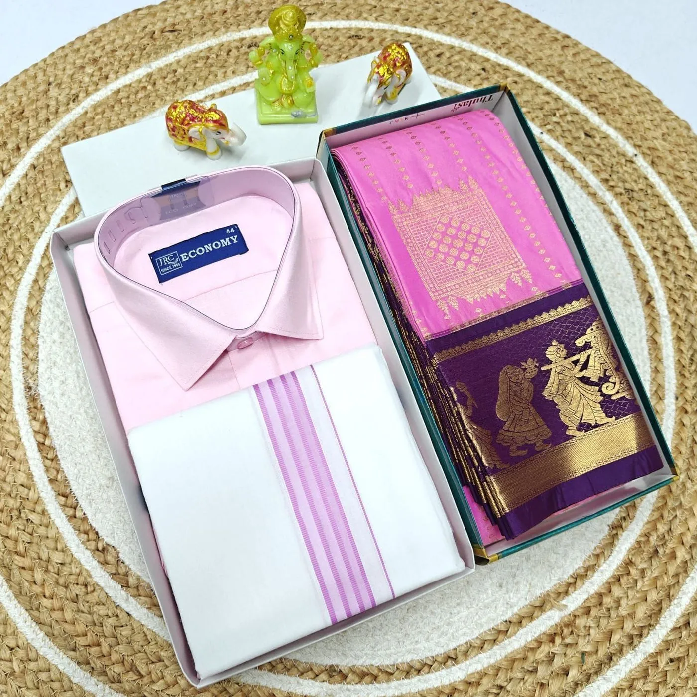 Couple Combo ( Mundu, Shirt + Saree) 1