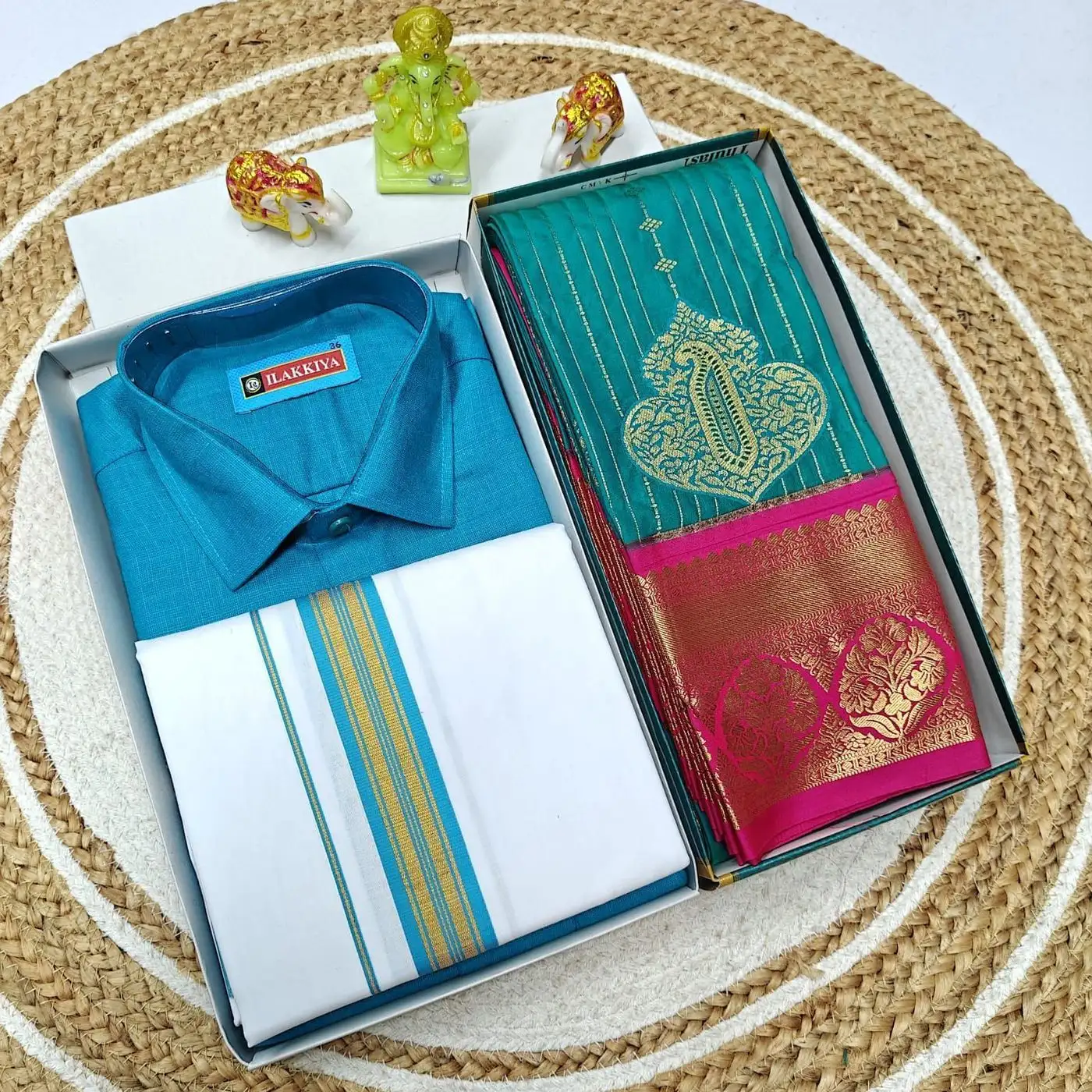 Couple Combo ( Mundu, Shirt + Saree) 2