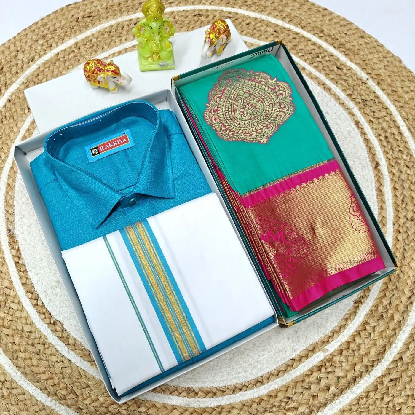 Couple Combo ( Mundu, Shirt + Saree) 5