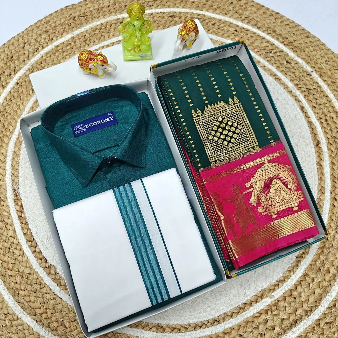 Couple Combo ( Mundu, Shirt + Saree) 15