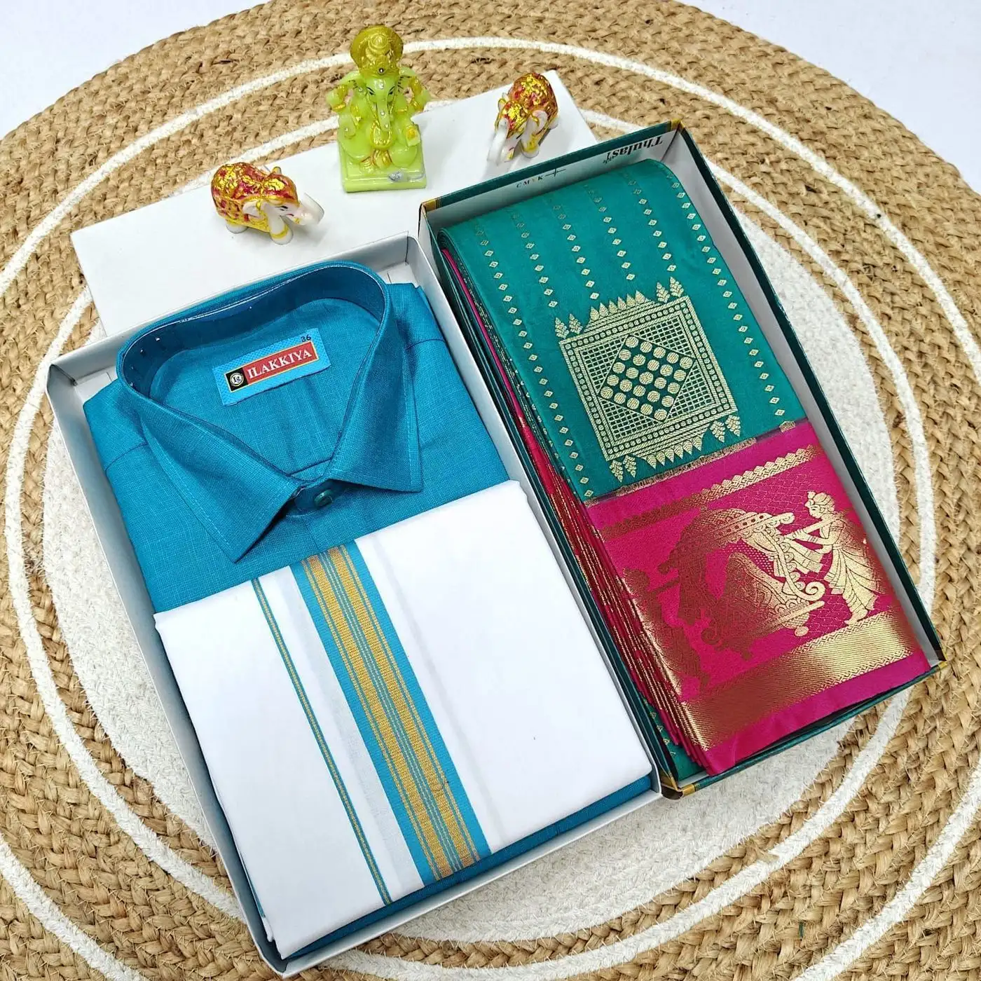Couple Combo ( Mundu, Shirt + Saree) 17