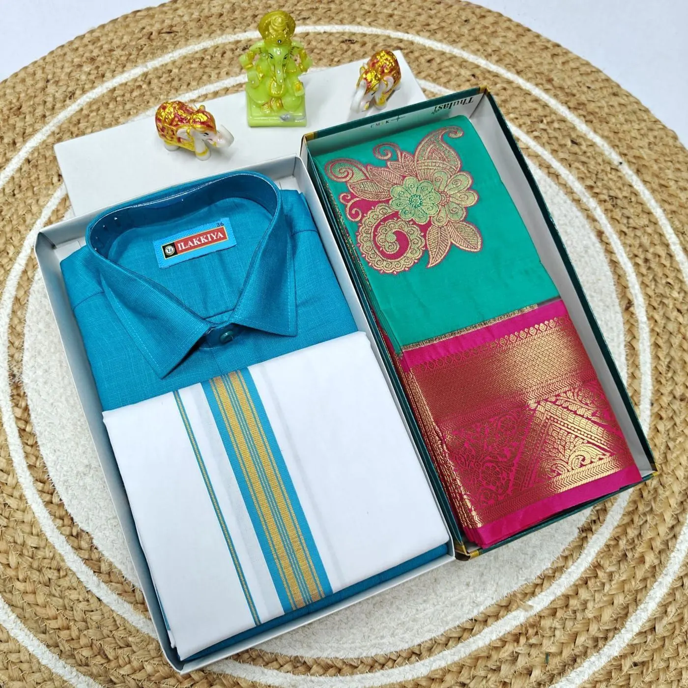 Couple Combo ( Mundu, Shirt + Saree) 19