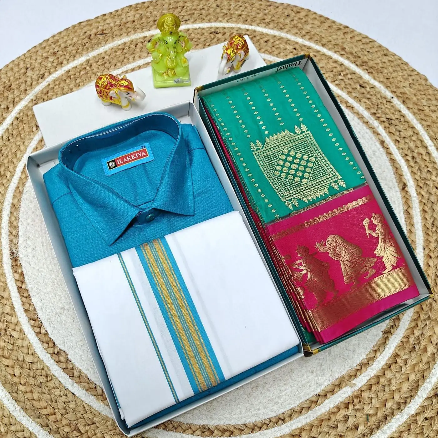 Couple Combo ( Mundu, Shirt + Saree) 20