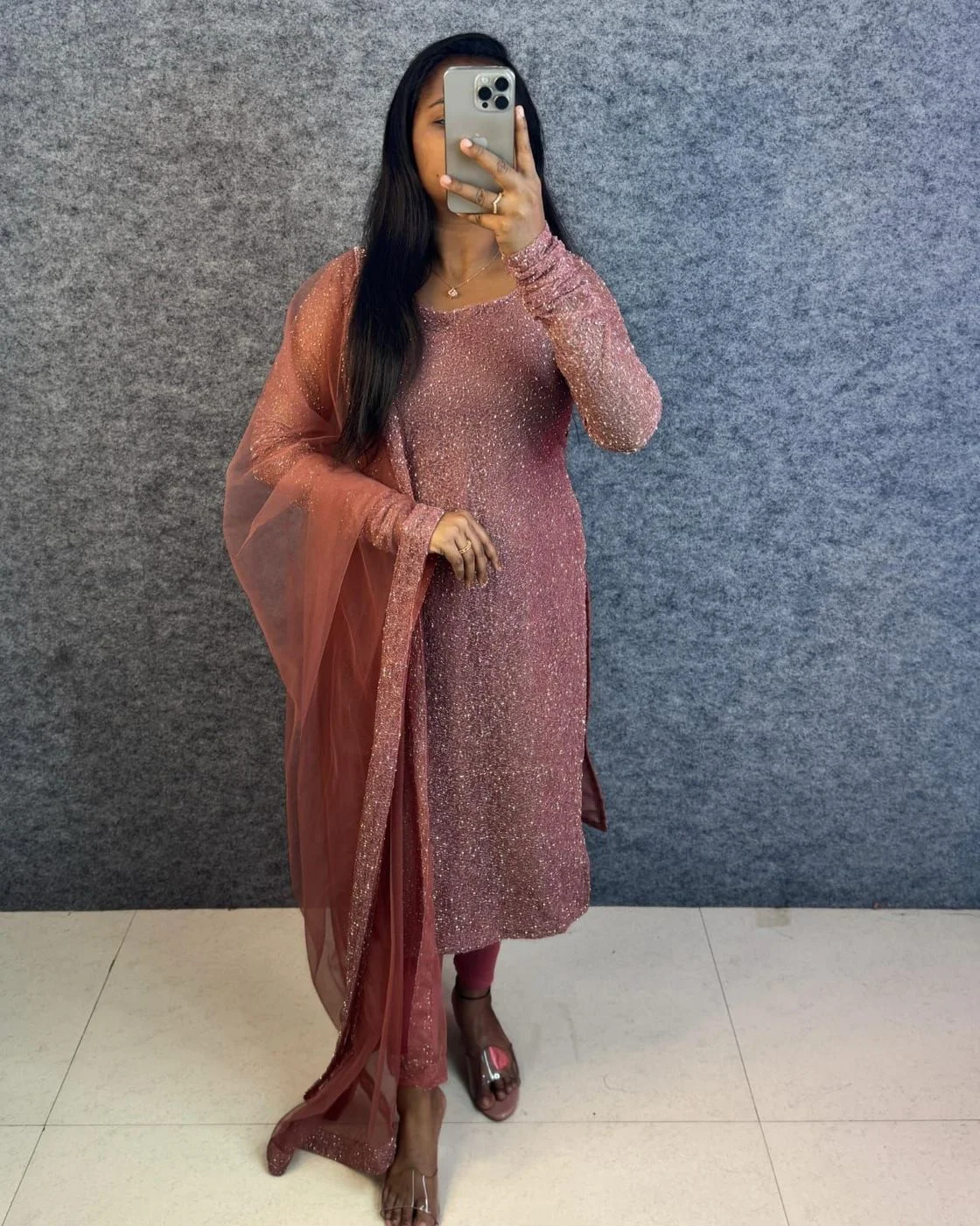 Beautiful Anarkali with trending kalamkari dupatta* 1