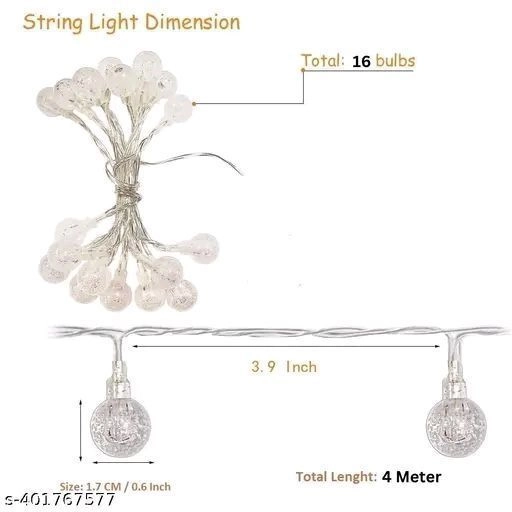 Warm White crystal ball fairy light 3 Meter 5