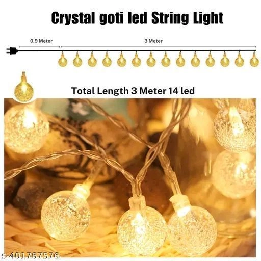 Warm White crystal ball fairy light 3 Meter 6