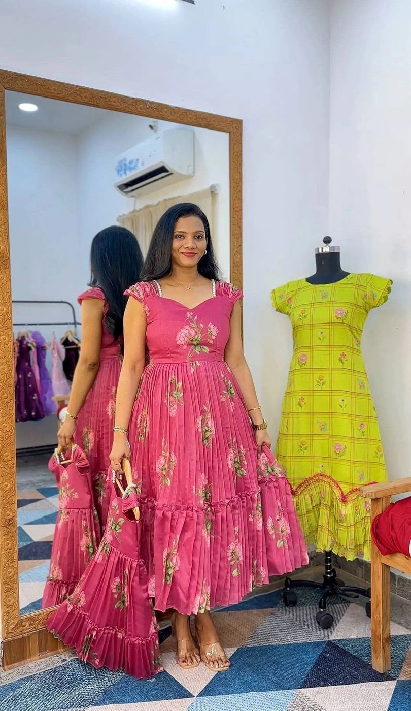 PALAK MAXI'S/GOWN🌸 (Chanderi Cotton) 1
