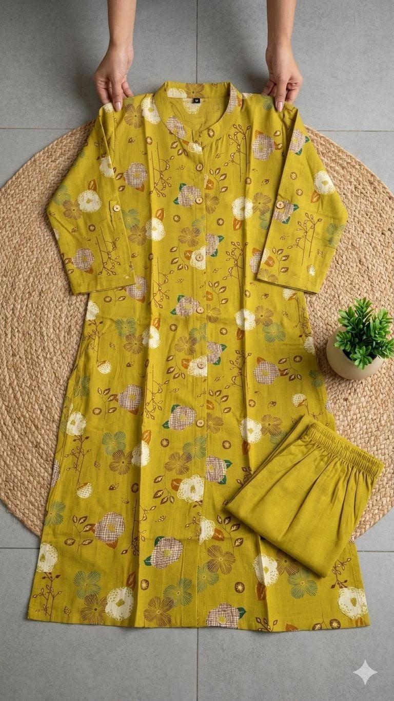 SUMMER SUNSHINE KURTA SET-Bamboo Cotton 11