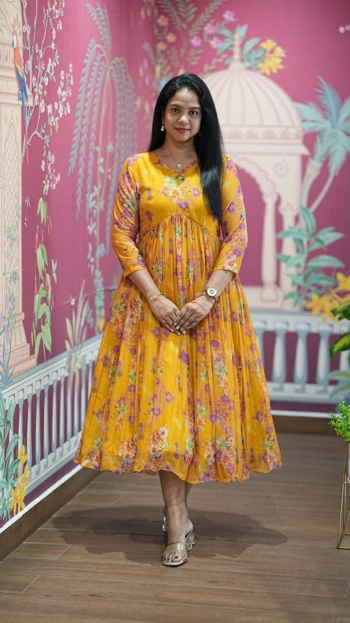 NEW GEORGETTE PRINTED GOWN DRESS* 4