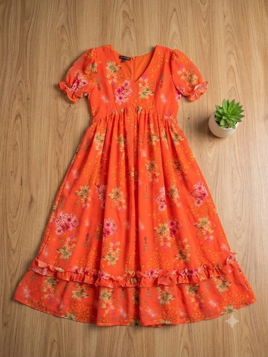 NEW GEORGETTE PRINTED GOWN DRESS* 7