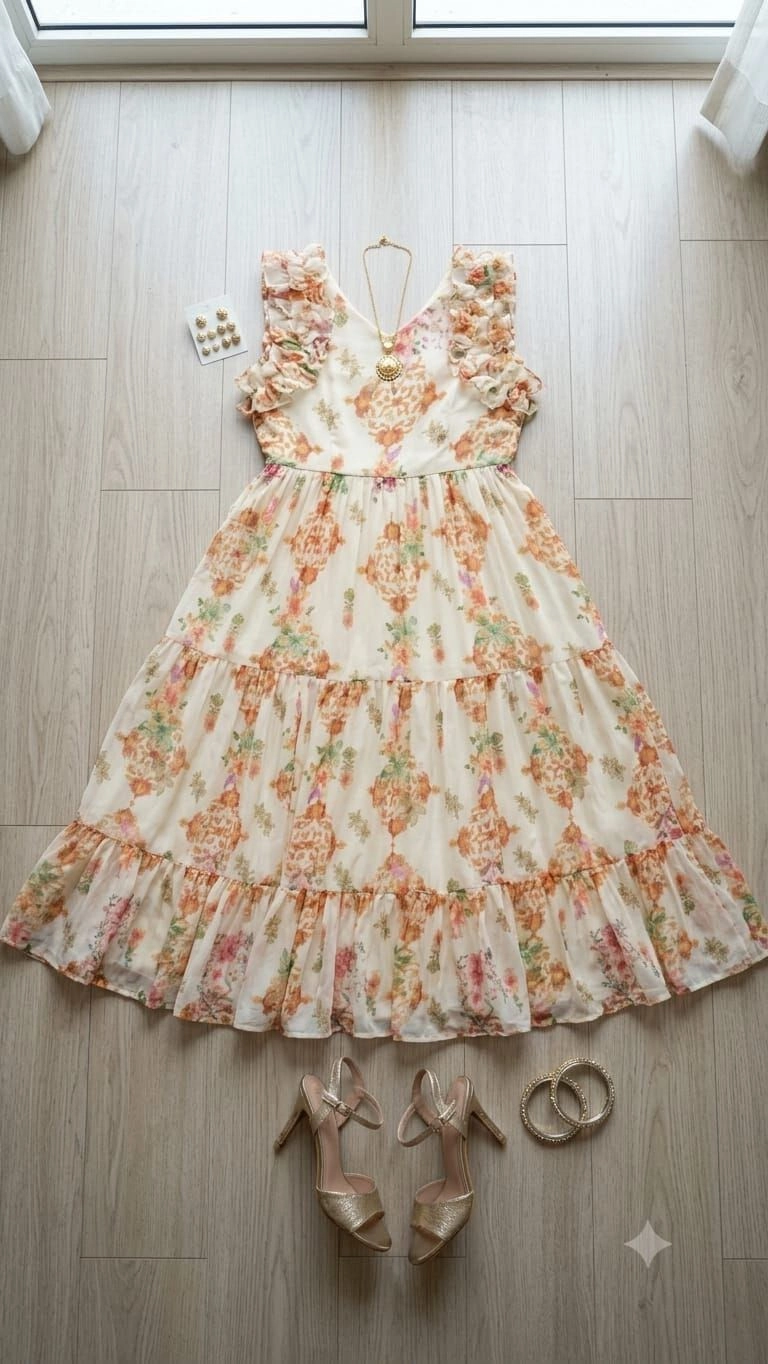 NEW GEORGETTE PRINTED GOWN DRESS* 9