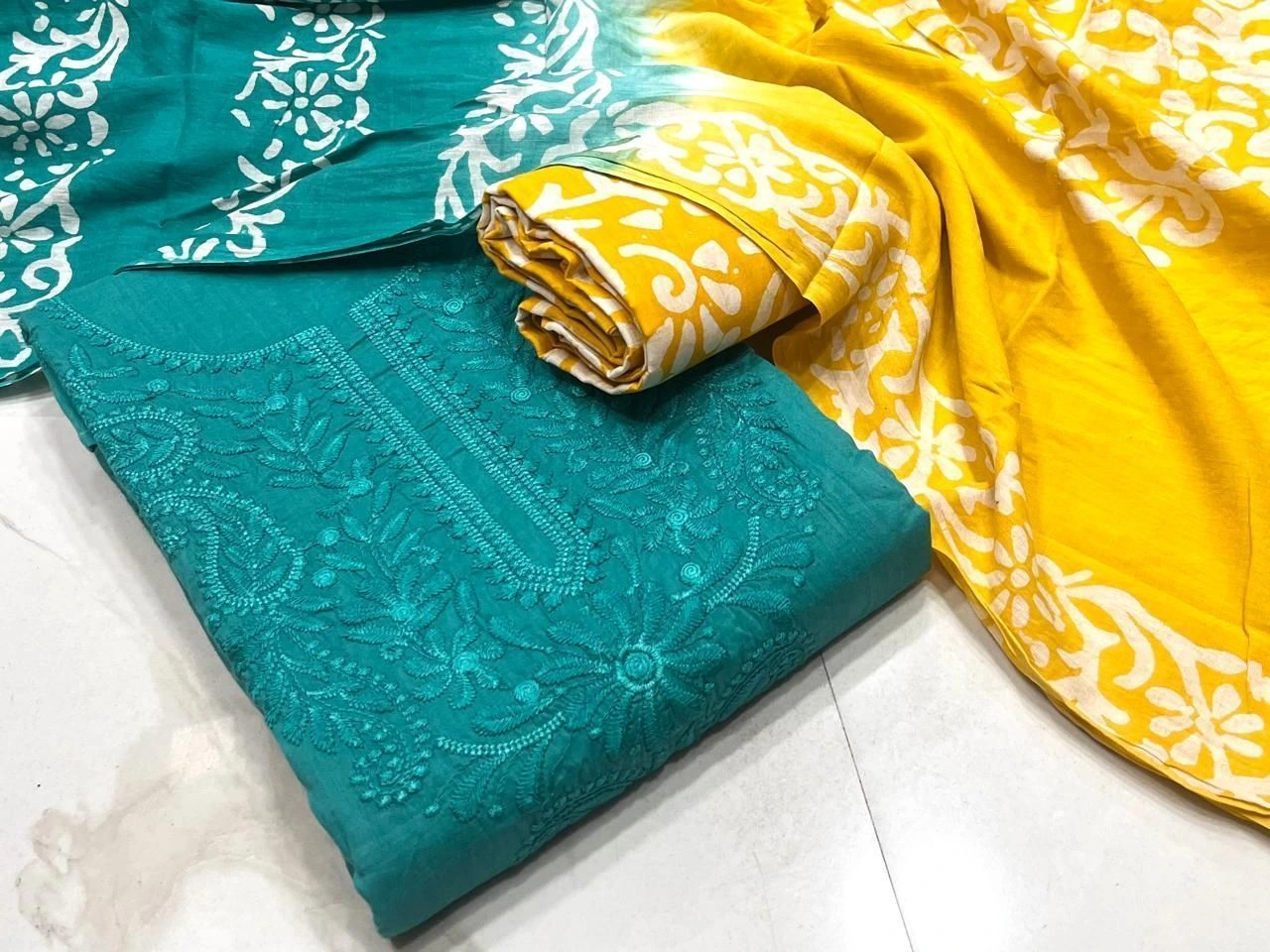 *COTTON LAKHNAVI* DRESS PIECE 1