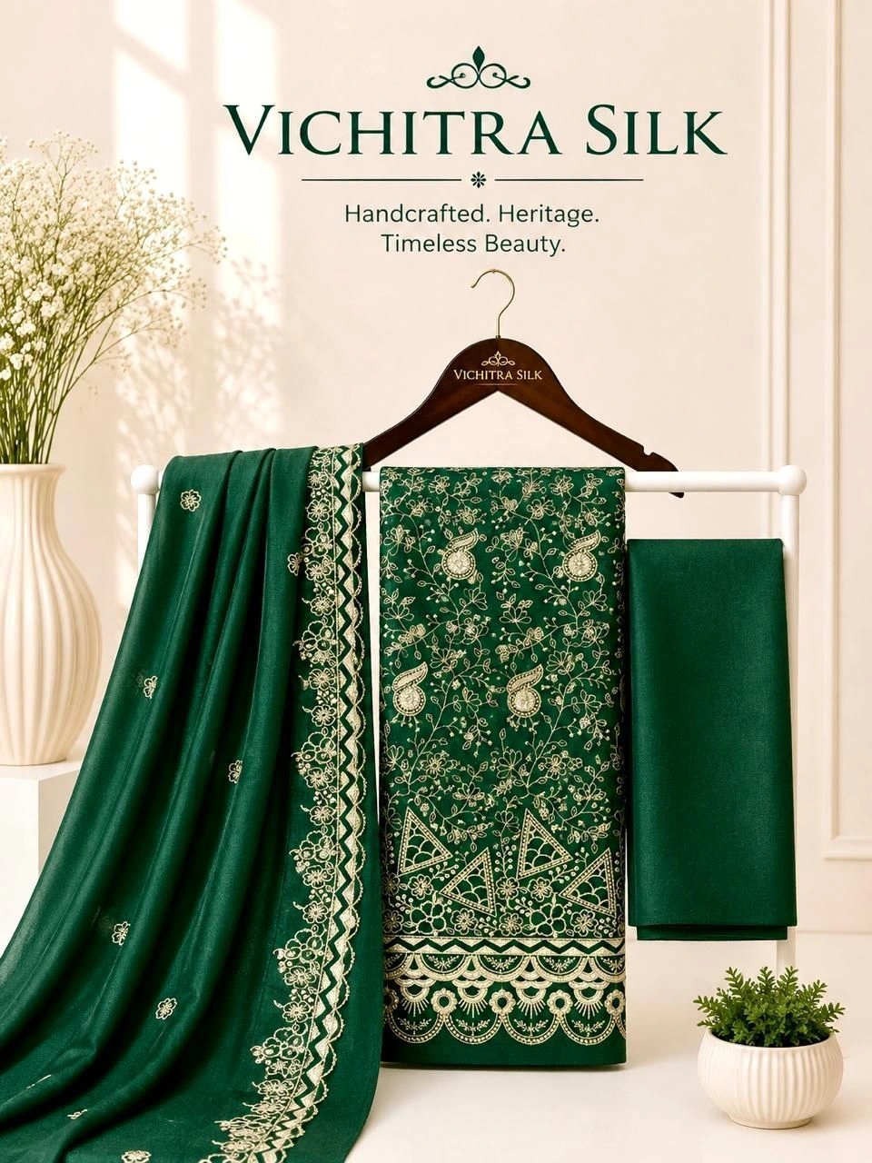 VICHITRA SILK FULL WORK DAMAN WORK WITH LINING 2