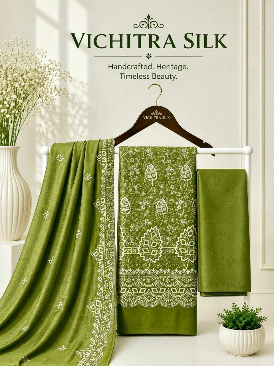 VICHITRA SILK FULL WORK DAMAN WORK WITH LINING 3