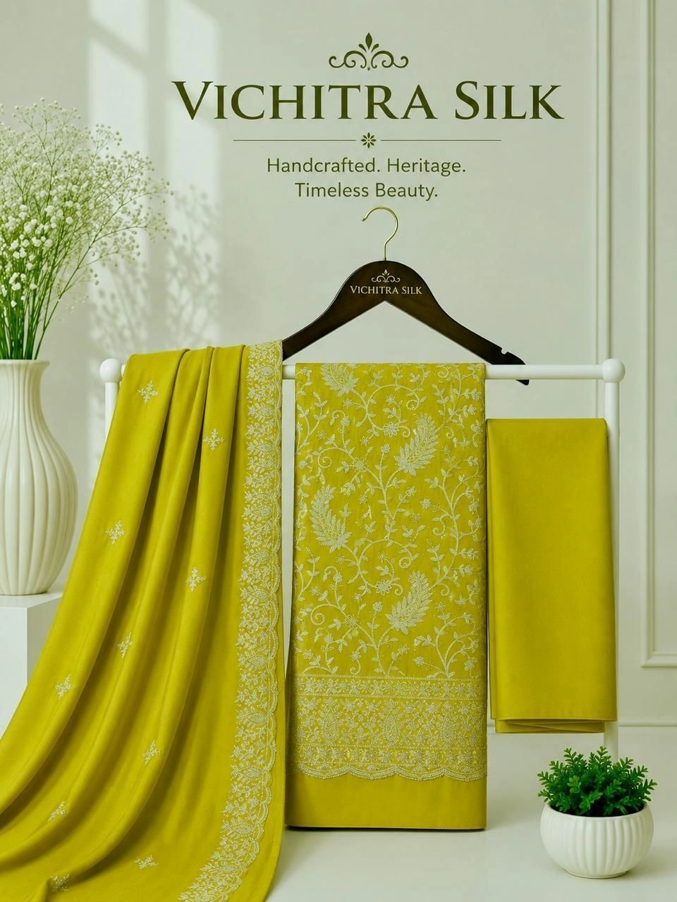 VICHITRA SILK FULL WORK DAMAN WORK WITH LINING 6