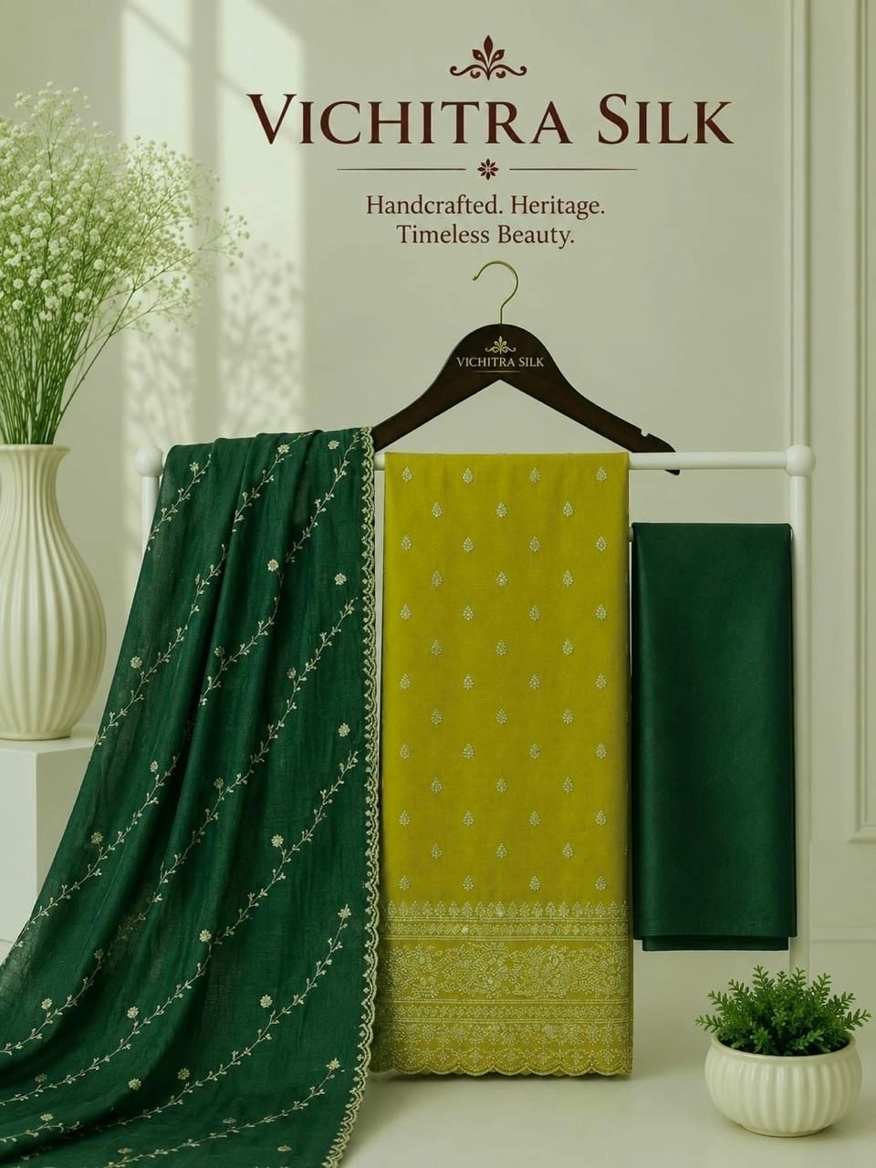 VICHITRA SILK FULL WORK DAMAN WORK WITH LINING 13
