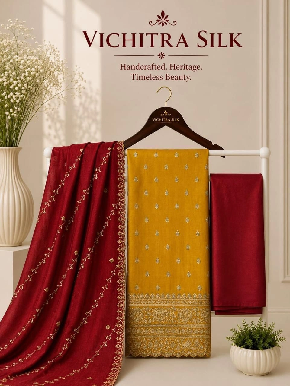 VICHITRA SILK FULL WORK DAMAN WORK WITH LINING 14