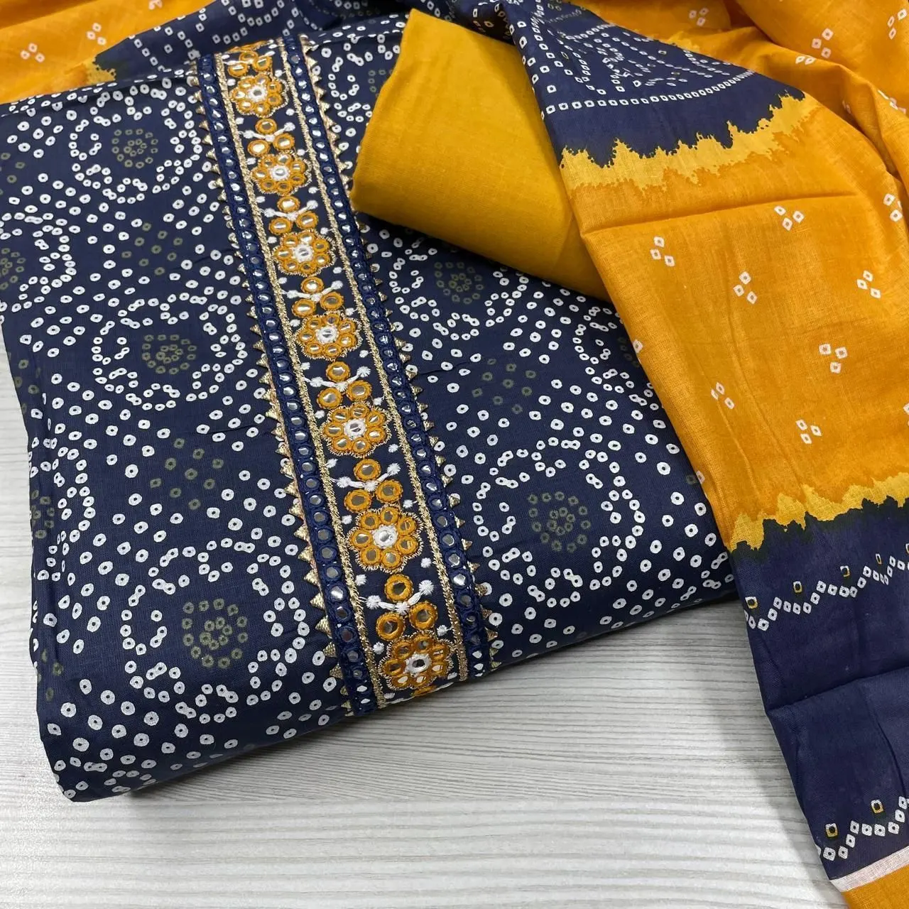 Cotton Handmade Designer Embroidery Work Dress Material 4