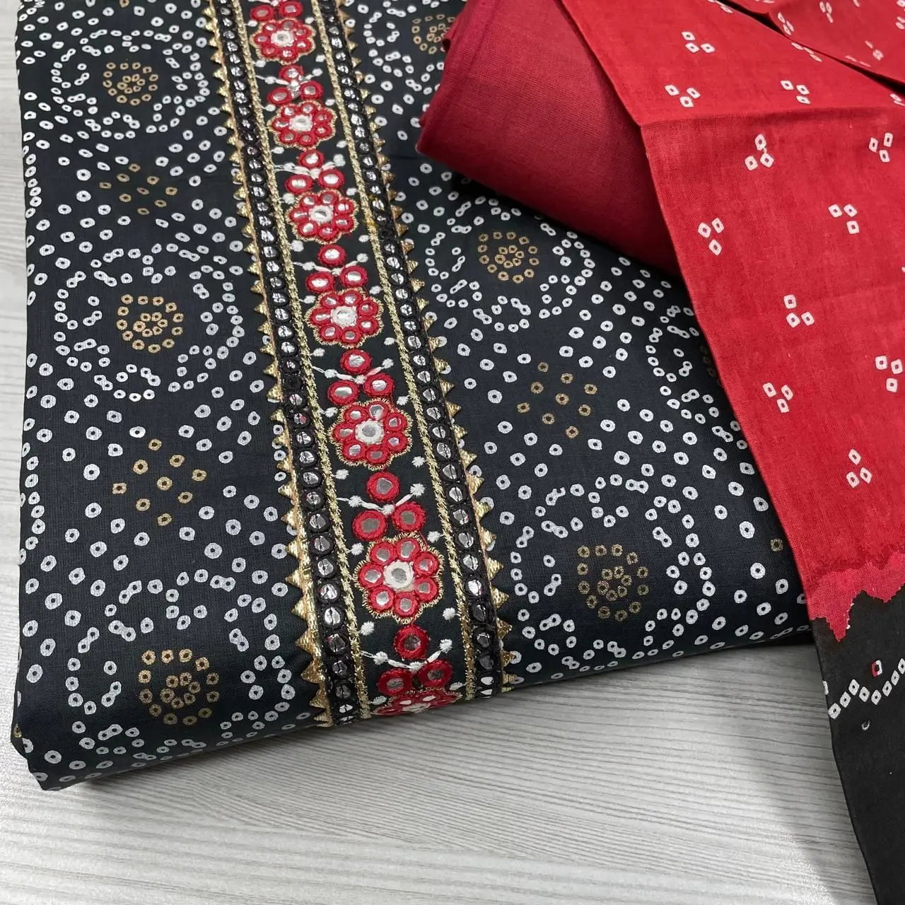 Cotton Handmade Designer Embroidery Work Dress Material 6