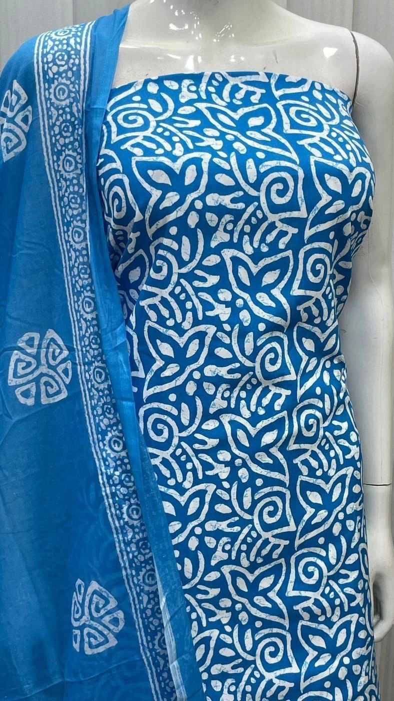Pure cotton with batik print dress material 1