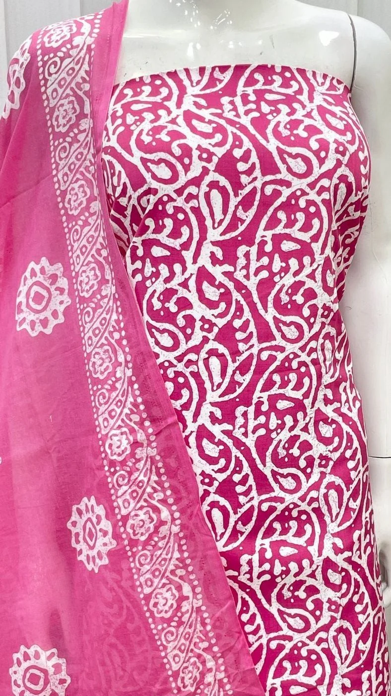 Pure cotton with batik print dress material 2