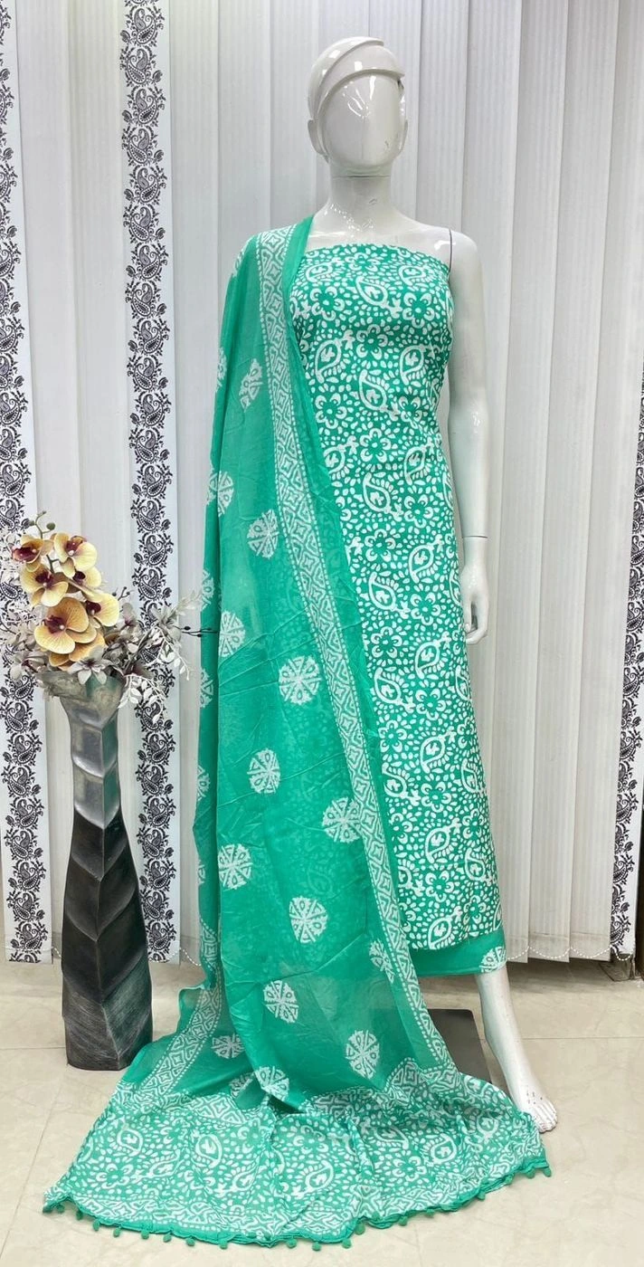 Pure cotton with batik print dress material 3