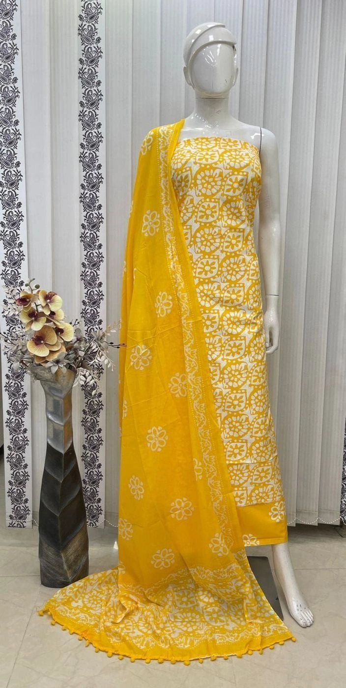 Pure cotton with batik print dress material 6