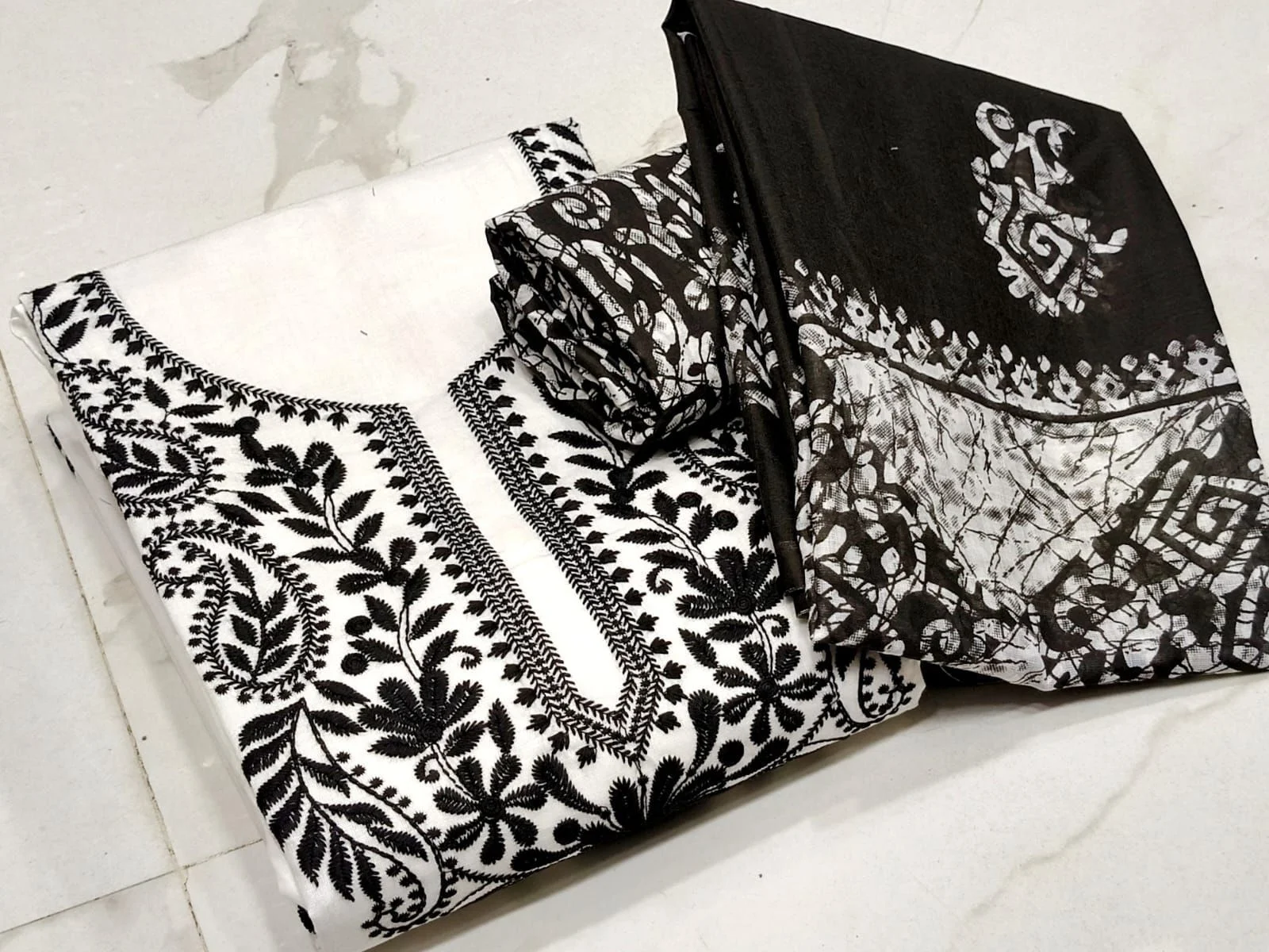 Jaipuri cotton print with neck work DRESS MATERIAL 11