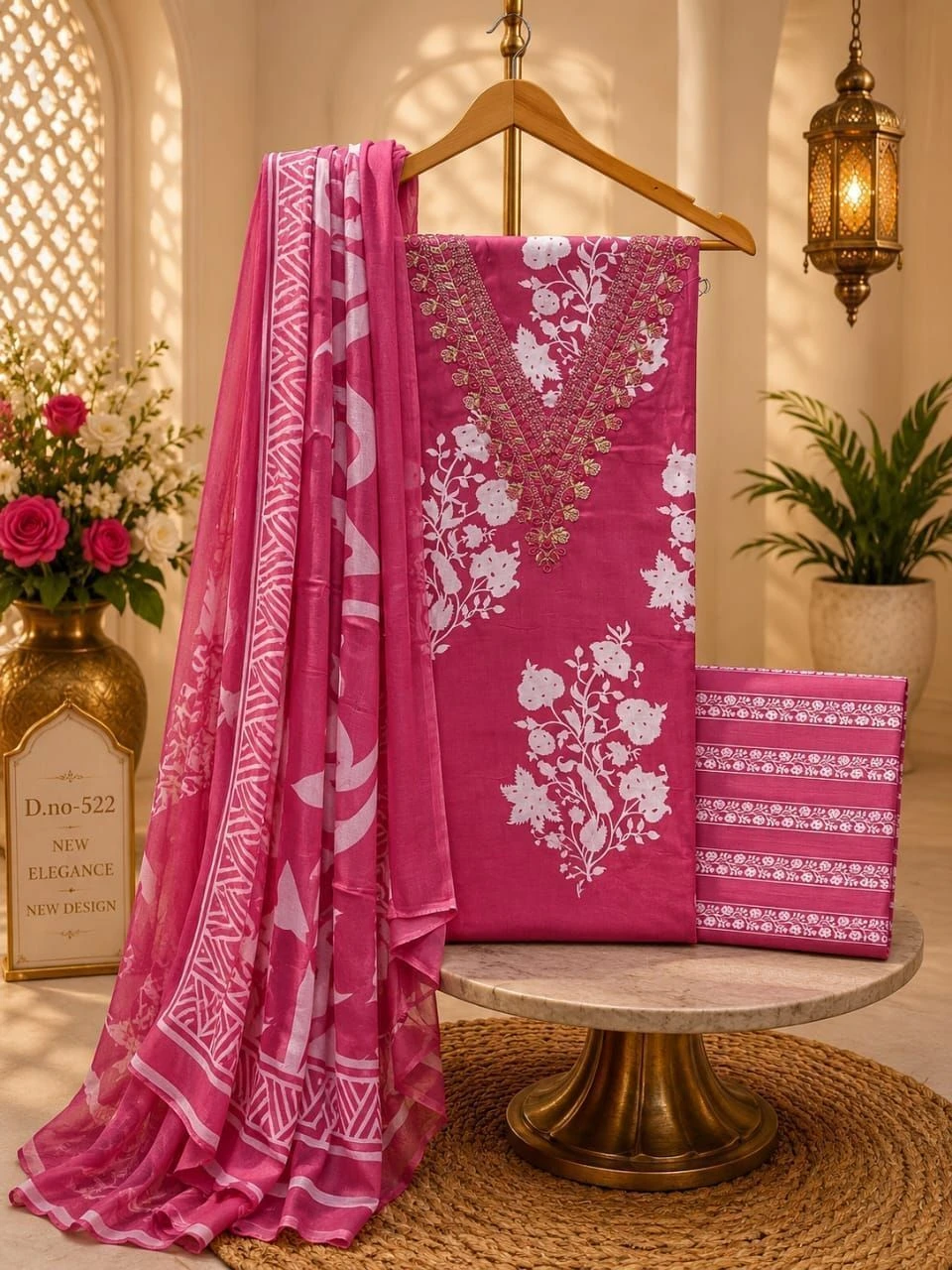 Jaipuri cotton print with neck work DRESS MATERIAL 13