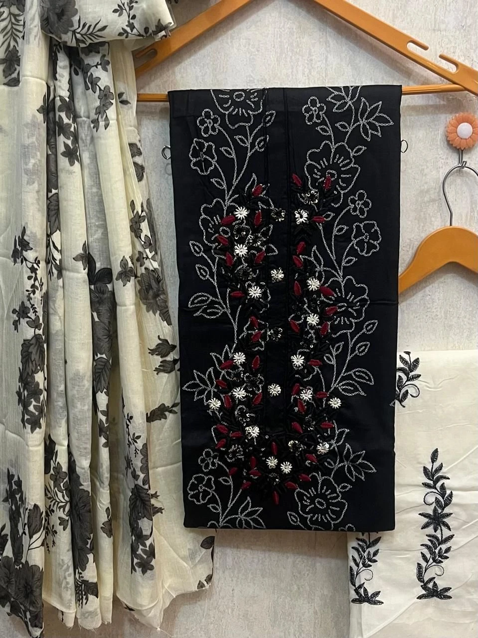 Jaipuri cotton print with neck work DRESS MATERIAL 15