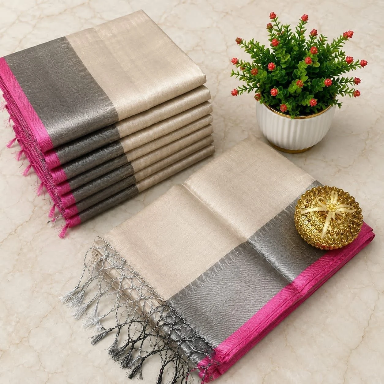 🪻 *Premium Quality Raga Tissue  Soft Silk Saree* 3