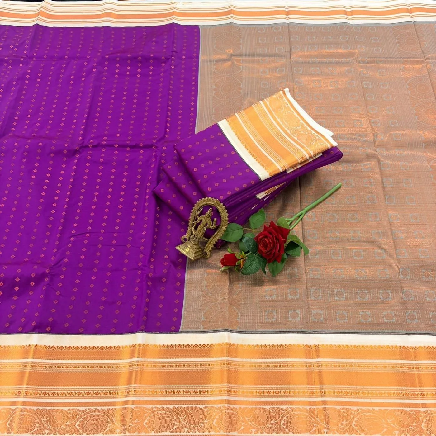 *SEMI KANCHIVARAM KORAVAI KOTTANJI BORDER  SAREES* 3