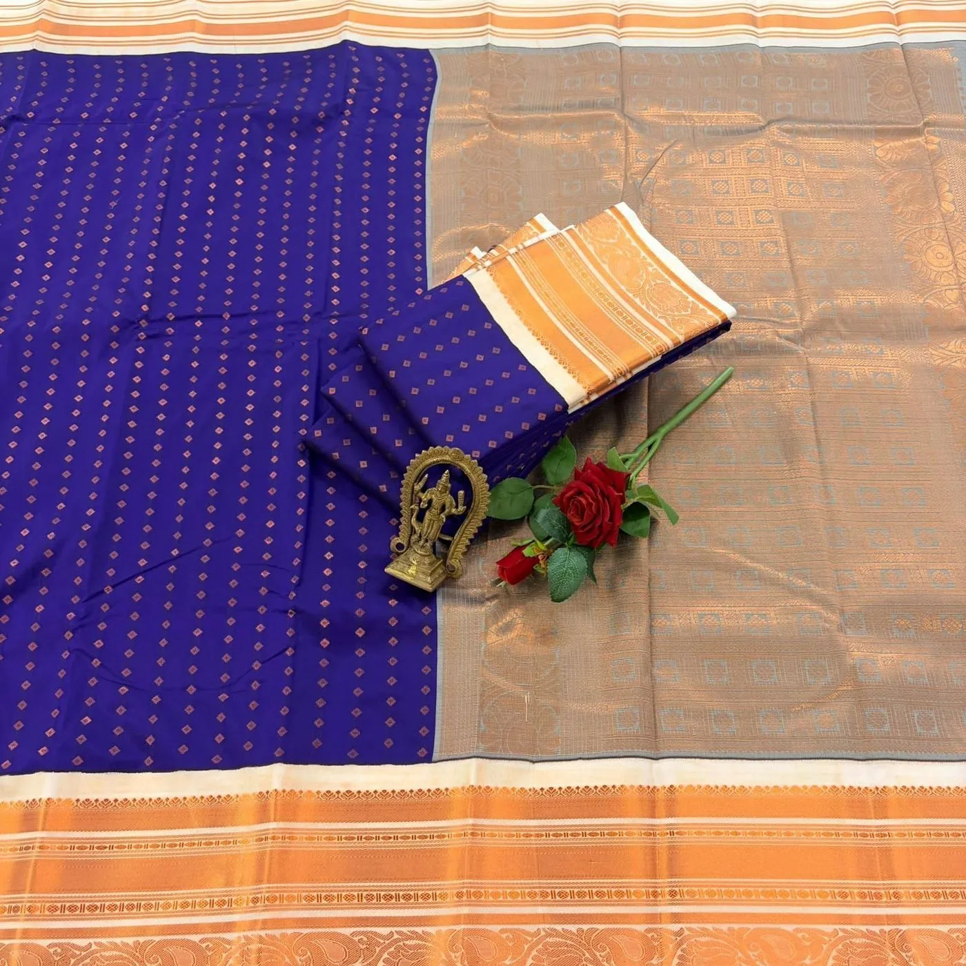 *SEMI KANCHIVARAM KORAVAI KOTTANJI BORDER  SAREES* 6