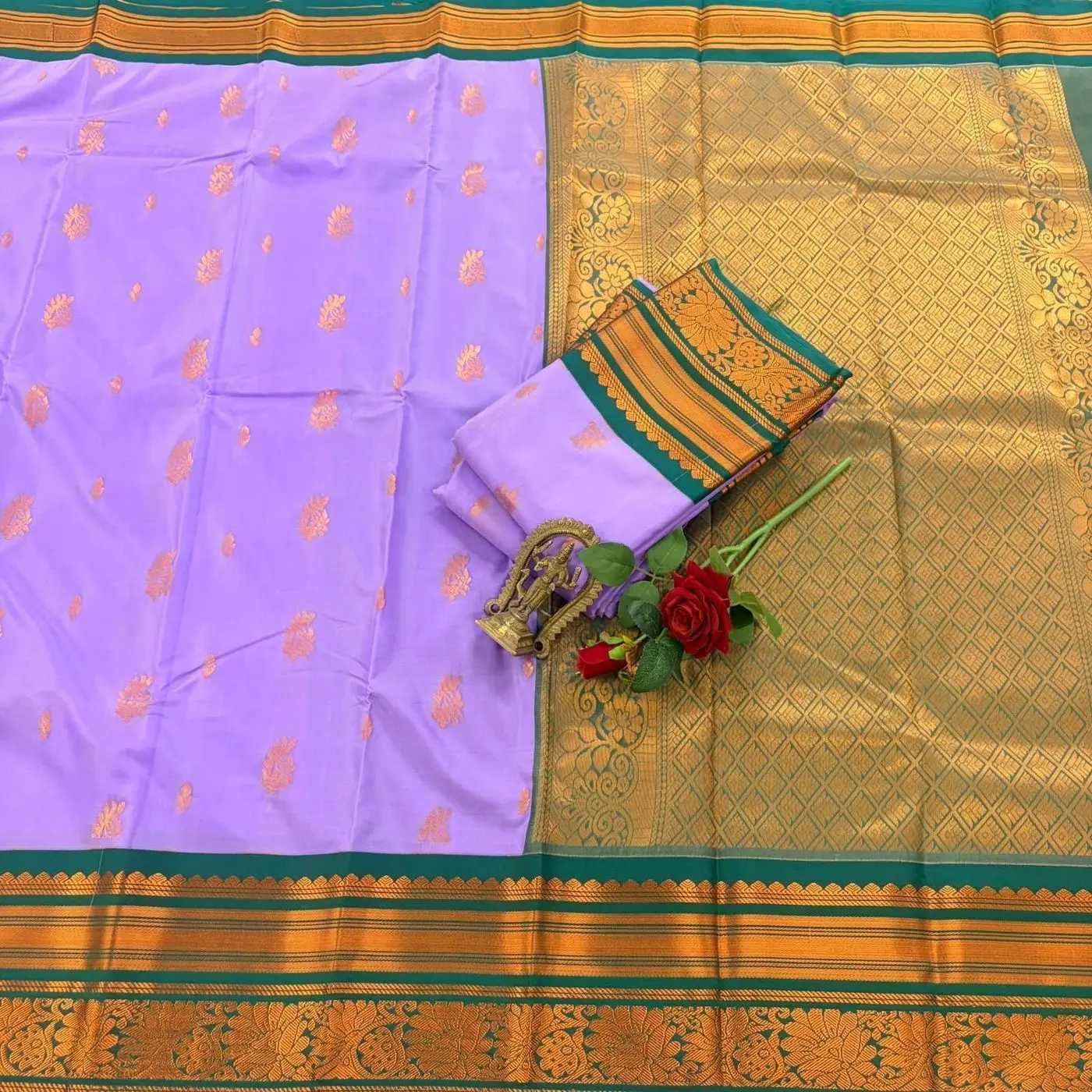 *SEMI KANCHIVARAM KORAVAI KOTTANJI BORDER  SAREES* 8
