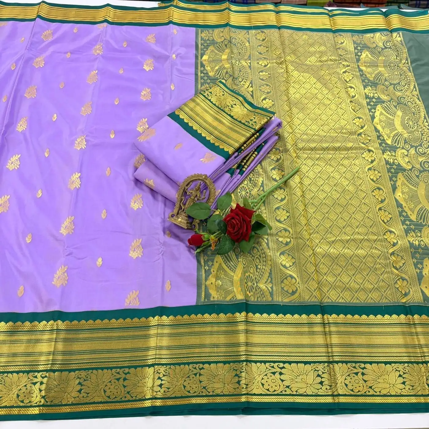 *SEMI KANCHIVARAM KORAVAI KOTTANJI BORDER  SAREES* 10