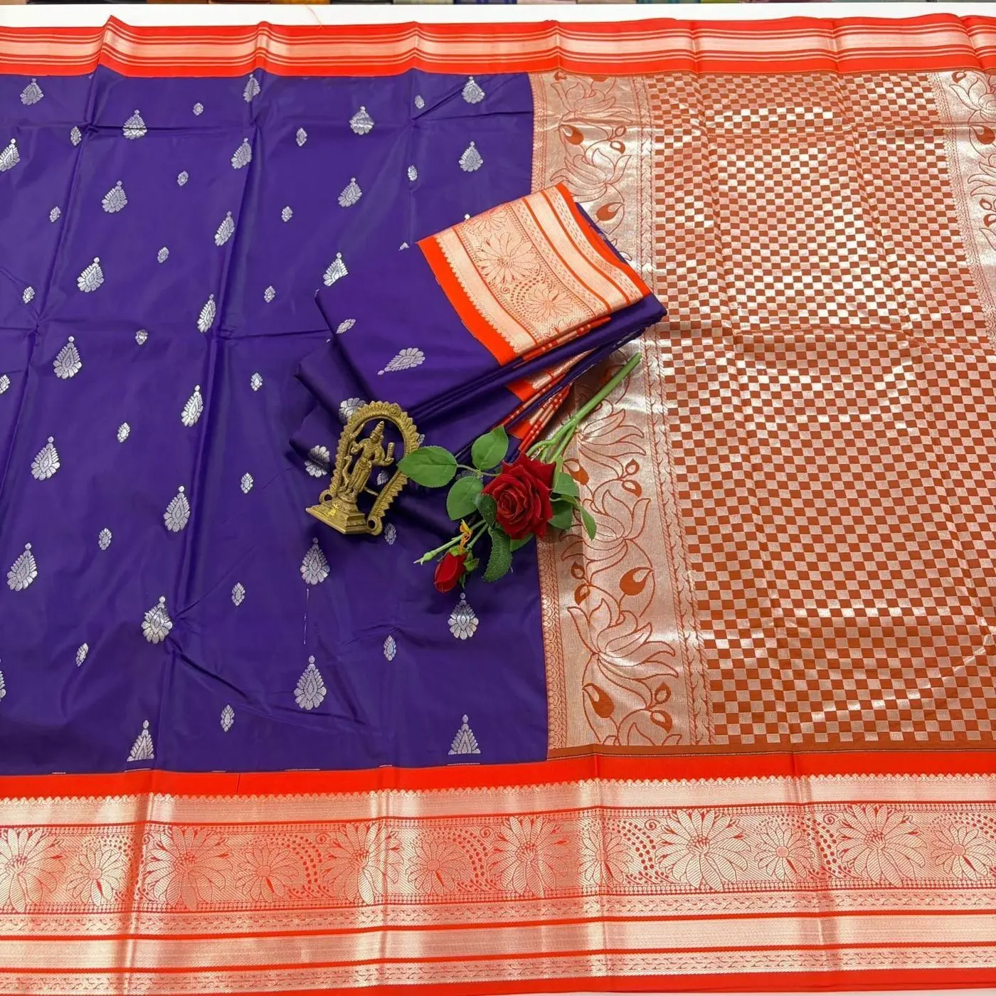 *SEMI KANCHIVARAM KORAVAI KOTTANJI BORDER  SAREES* 14