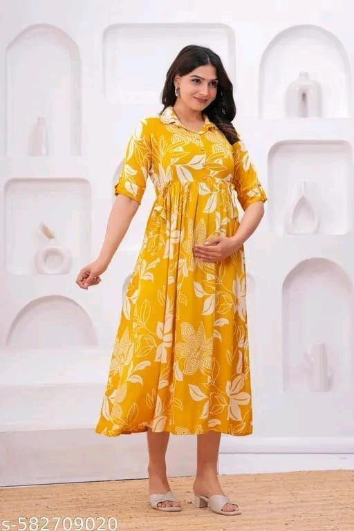🌸 Stylish Maternity Kurti/Gown 💜 4