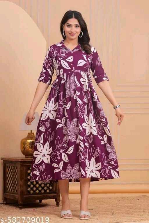 🌸 Stylish Maternity Kurti/Gown 💜 7