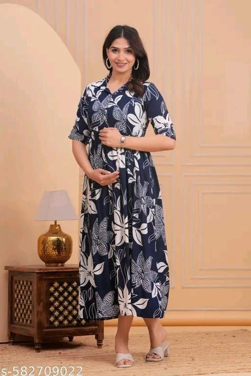 🌸 Stylish Maternity Kurti/Gown 💜 10