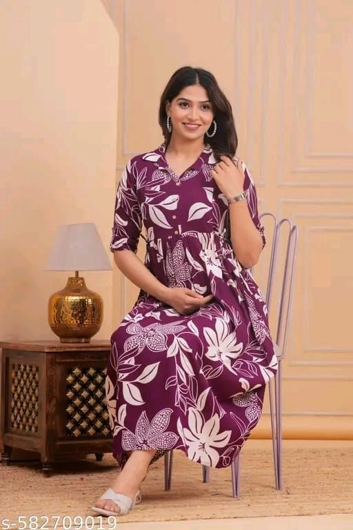 🌸 Stylish Maternity Kurti/Gown 💜 13