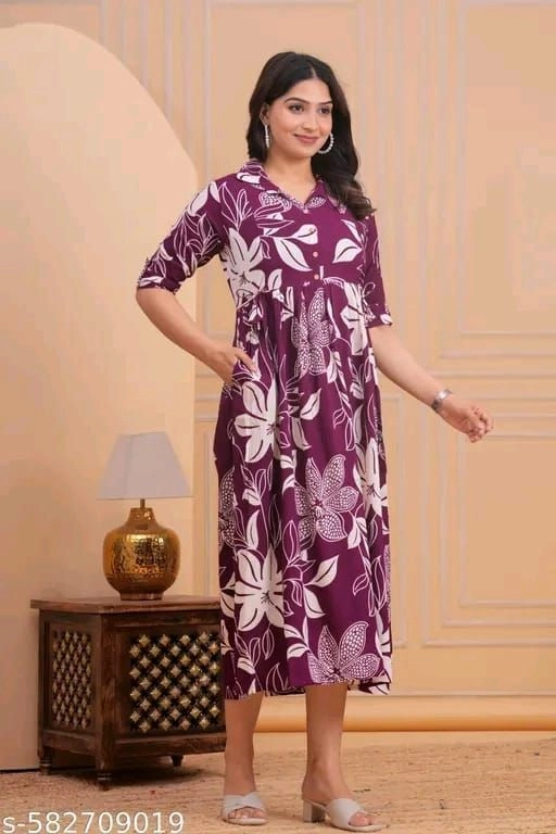 🌸 Stylish Maternity Kurti/Gown 💜 14