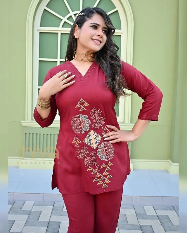 *🌸 Premium cotton 60*60 Embroidered Co-ord Set 🌸* 7