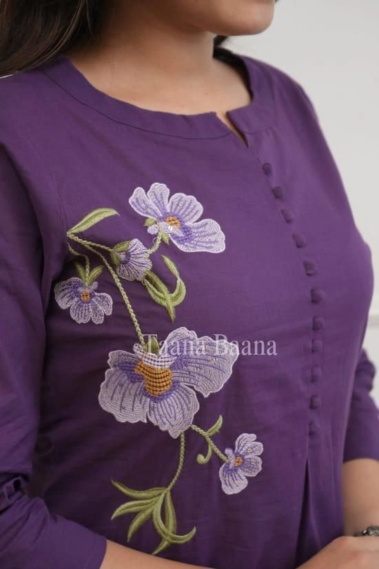 👗 *Cotton two piece set with  two pockets in pant and  Complete embroidery work* 4