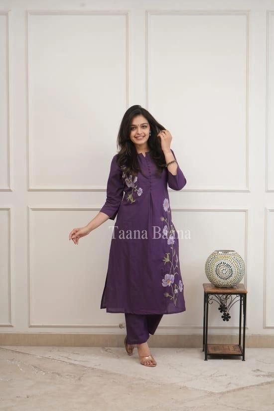 👗 *Cotton two piece set with  two pockets in pant and  Complete embroidery work* 8