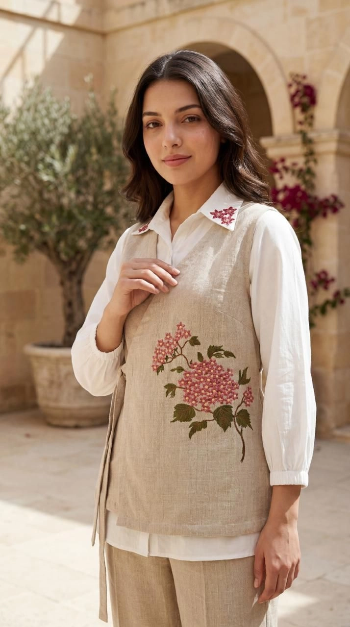 *Premium jute coord set* *detailed with embroidery* 1
