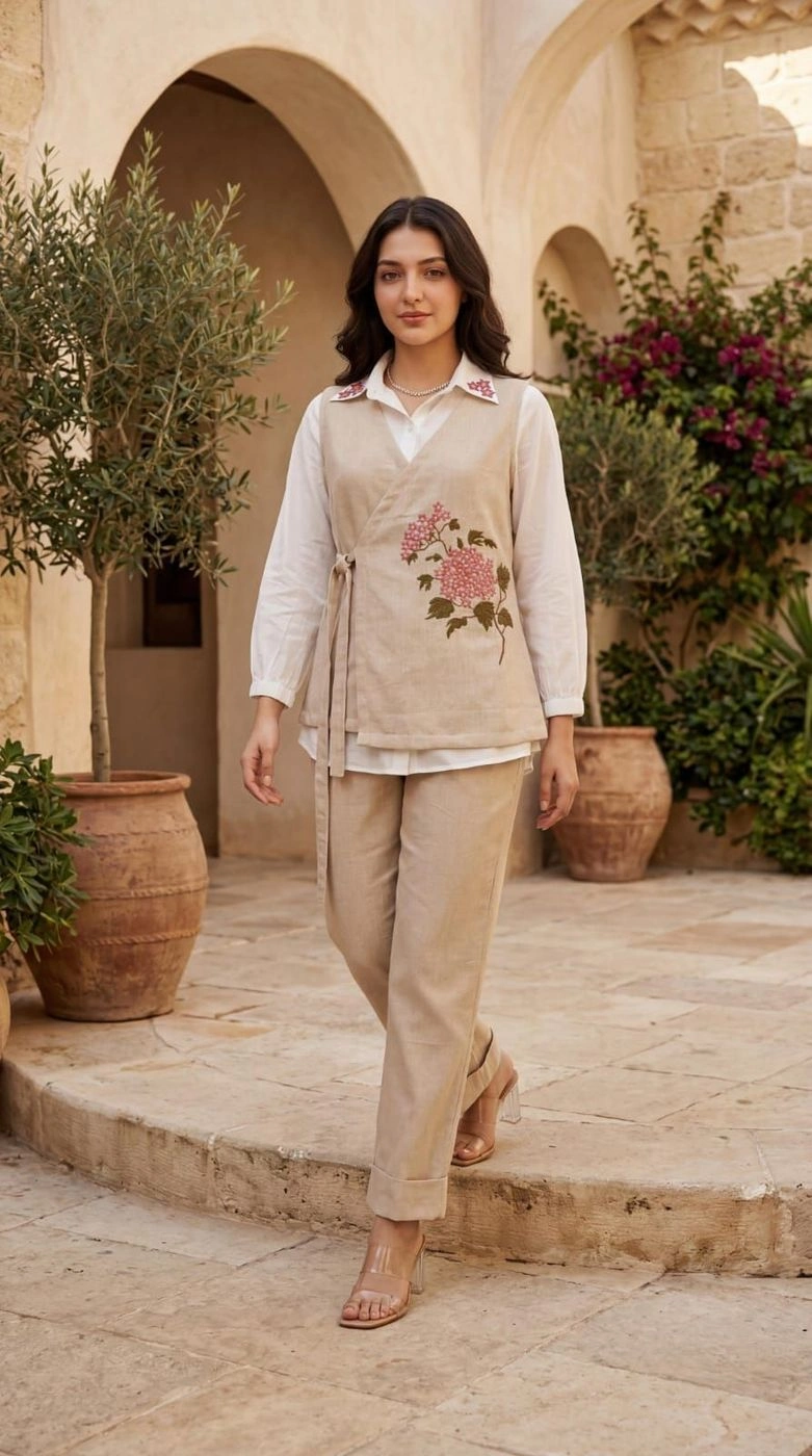 *Premium jute coord set* *detailed with embroidery* 5