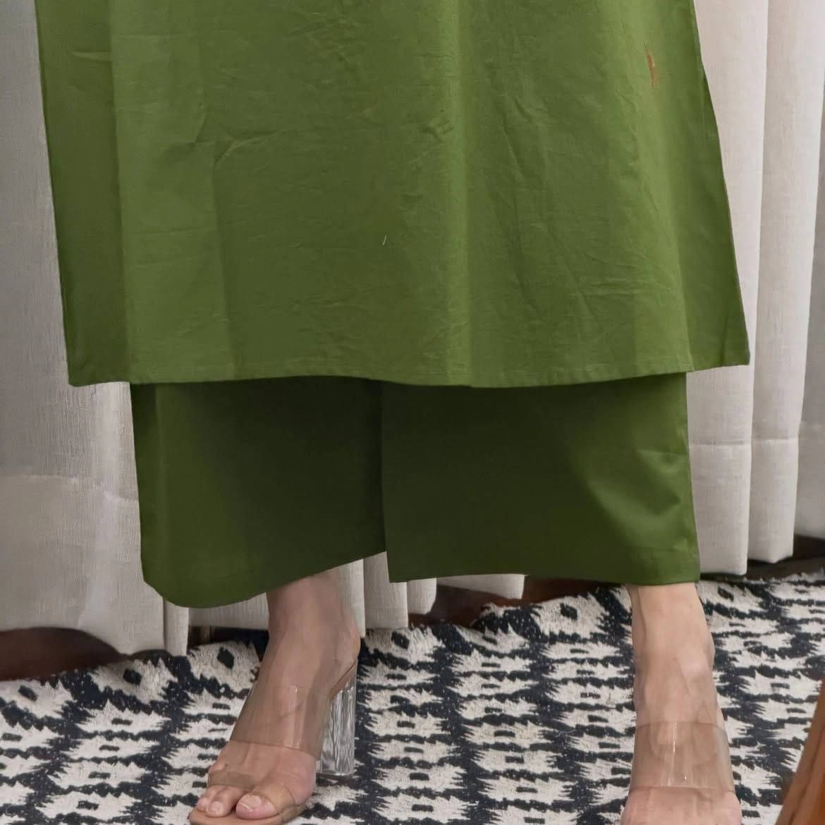 A line Kurtas-Pure cotton Mirror embroidery summer sets. 8