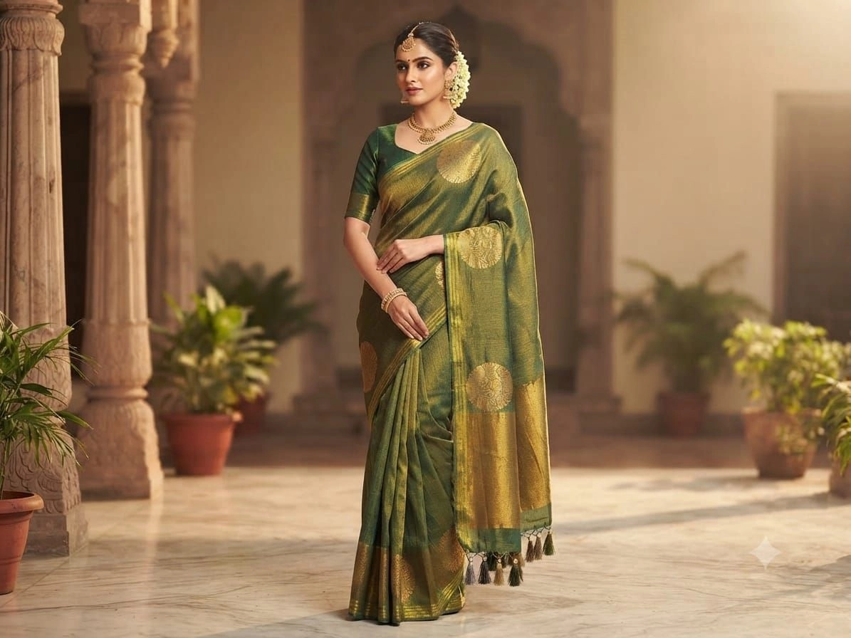 Temple wear elegant Tissue Saree 1
