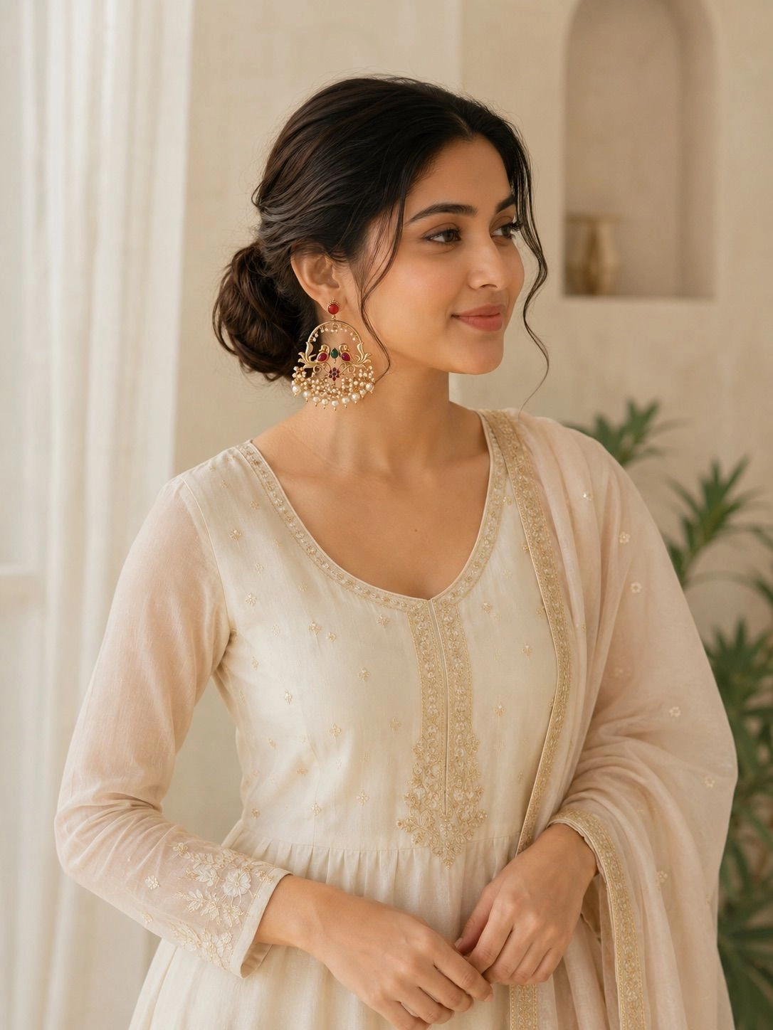 Mayura Pearl Gold Danglers 2