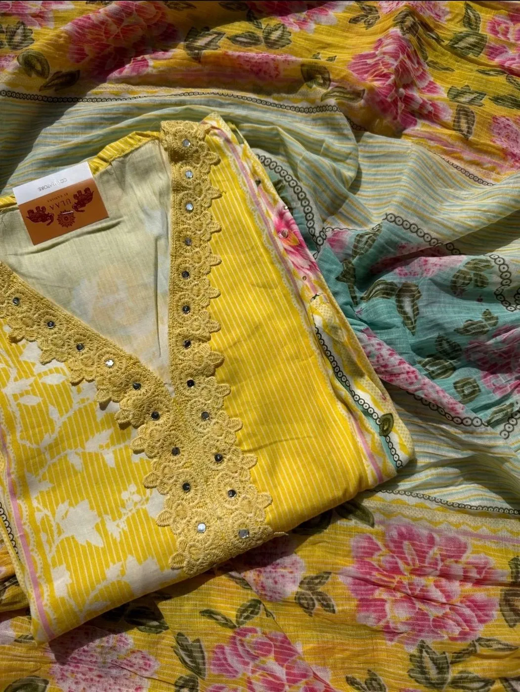 Mul Cotton Unstitched suit set